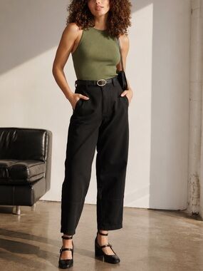 Quince Organic Stretch Cotton Twill Barrel Pants size 12